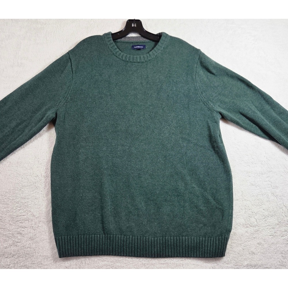 Croft & Barrow Mens Crew Neck Pullover Sweater Green XL Cotton Blend